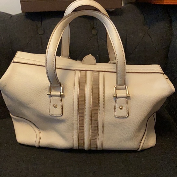 GUCCI
White Leather Web Treasure Large Boston Bag - Picture 4 of 4